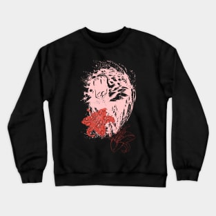 Splash of Ink Water Tiger with Red Lily Crewneck Sweatshirt